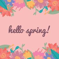 Hello Spring Greeting Card vector