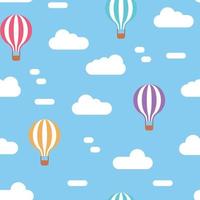 Flat Design Hot Air Balloon Pattern vector