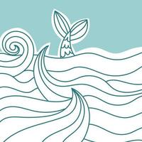 Mermaid in the Waves vector