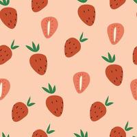 Cute Strawberries Pattern vector