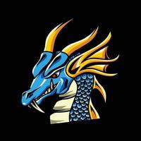 diseño de logotipo de cabeza de dragón de ilustración de alta calidad adecuado para el uso del logotipo de esport vector