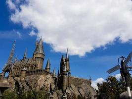 Osaka, Japan on April 8, 2019. This is a photo of the Hogwarts castle building in Universal Studio Japan in Osaka.