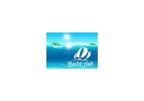 Yacht club placard. Tropical ocean island vector