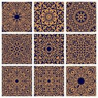 Arabic seamless floral pattern set for tile design vector