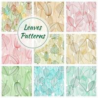 Textured stylized vector leaves patterns