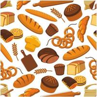 Vector pattern of bread and bakery products