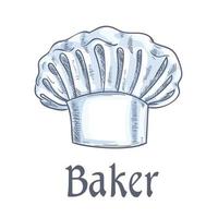 Baker hat vector sketch icon