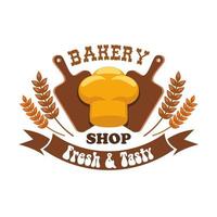 Bakery shop emblem. Fresh and tasty bread loaf