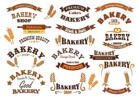 Bakery shop and pastry signs vector