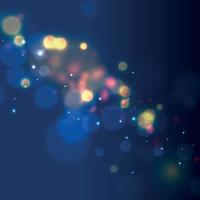 Abstract blue bokeh background with defocused circles and glitter. Decoration element for Christmas and New Year holidays, greeting cards, web banners, posters - Vector