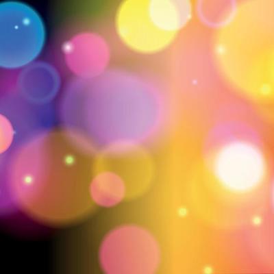 Abstract multicolored bokeh background with defocused circles and glitter. Decoration element for Christmas and New Year holidays, greeting cards, web banners, posters - Vector