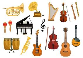 Vector icons of musical instruments