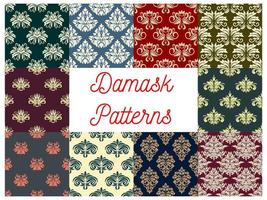 Damask floral seamless pattern of victorian flower vector