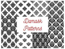 Damask ornate seamless patterns set vector