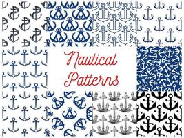 Nautical anchor patterns vector