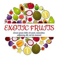 Exotic fresh fruits vector poster