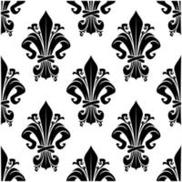 Black and white vintage floral seamless pattern vector