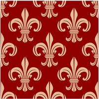 Red vector royal fleur-de-lis seamless pattern