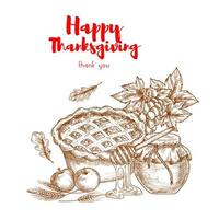 Happy Thanksgiving. Thank You greeting card vector