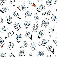 Cartoon face and smiley seamless pattern vector