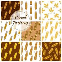 Cereal grain seamless patterns set vector