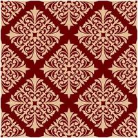 Floral seamless pattern with damask ornament vector