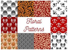 Floral ornate seamless decoration patterns vector