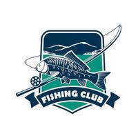 Fishing club emblem for fisherman sport vector