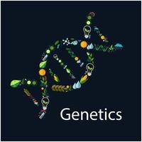 Genetics conceptual dna shape emblem