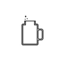 icono de tarro de cristal de taza brillante sobre fondo blanco. simple, línea, silueta y estilo limpio. en blanco y negro. adecuado para símbolo, signo, icono o logotipo vector