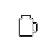 icono de tarro de cristal de taza vacía sobre fondo blanco. simple, línea, silueta y estilo limpio. en blanco y negro. adecuado para símbolo, signo, icono o logotipo vector