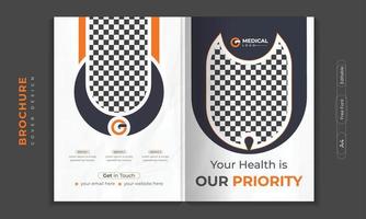 Medical Brochure cover design or profile template set for healthcare.  poster, annual report, catalog, and flyer in A4 with colorful geometric shapes. vector