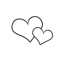 Icon heart illustration on white background. Black outline. The line in the form of heart. Template for Valentine's Day banners, posters, greeting cards. vector