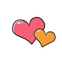 Icon heart illustration on white background. Black outline. The line in the form of heart. Template for Valentine's Day banners, posters, greeting cards. vector