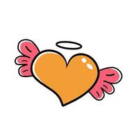 Icon heart illustration on white background. Black outline. The line in the form of heart. Template for Valentine's Day banners, posters, greeting cards. vector