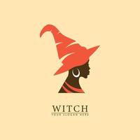 abstract witch girl icon logo vector