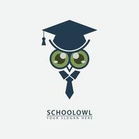 abstract school owl icon logo vector