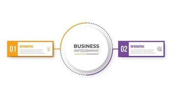 Thin line infographic template, business concept with 2 options, step or process vector