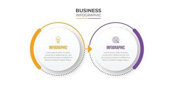 Thin line infographic template, business concept with 2 options, step or process vector