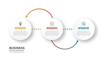 Business infographics Circle with 3 parts steps Vector template