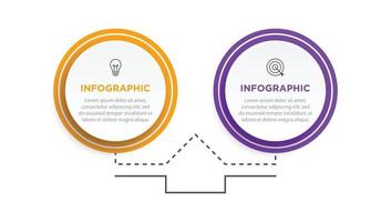 plantilla infográfica de línea delgada, concepto de negocio con 2 opciones, paso o proceso vector