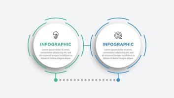 Thin line infographic template, business concept with 2 options, step or process vector