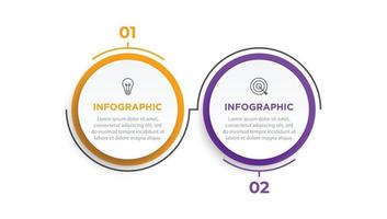 Thin line infographic template, business concept with 2 options, step or process vector