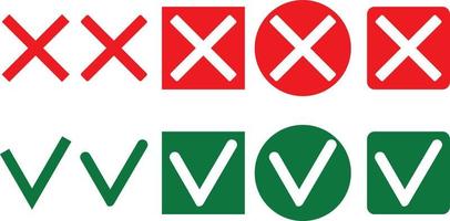 Crosses and checkmarks vector