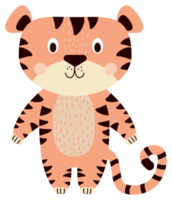 tigre fofo. personagem de tigre engraçado listrado png