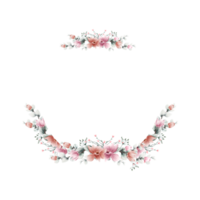 Wreaths of watercolor flowers png