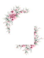 Watercolor flower frame png