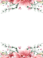 Watercolor flower frame png