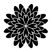 mandala blomma illustration, skön mandala med svart tunn linje png