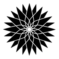 mandala blomma illustration, skön mandala med svart tunn linje png